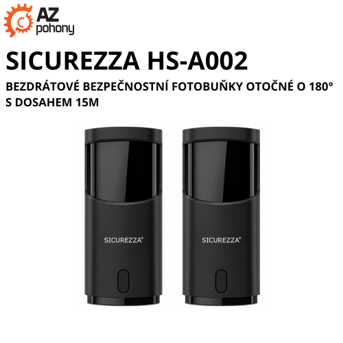 SICUREZZA HS-A002 - bezdrátové bezpečnostní fotobuňky otočné o 180° s dosahem 15m